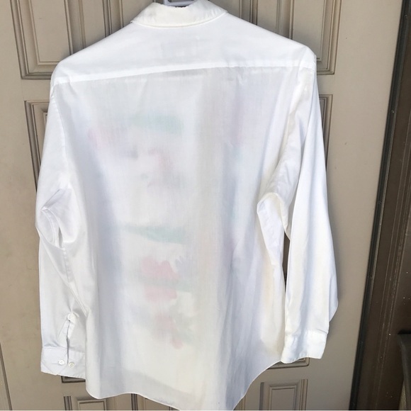 Creative art ware button down shirt. Long sleeves collar, cuffs. SzL floral - Picture 2 of 8